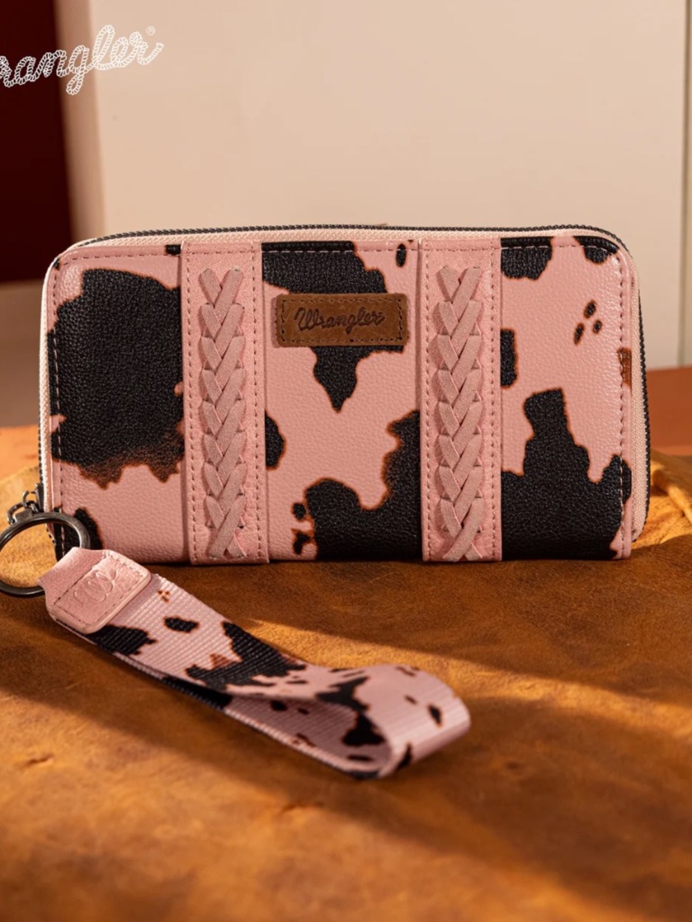 Wrangler Cow Print Wallet - Pink